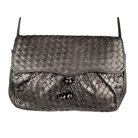 VTG Italian Woven Lambskin Butter Soft Leather Crossbody Bag Purse - Picture 1 of 7